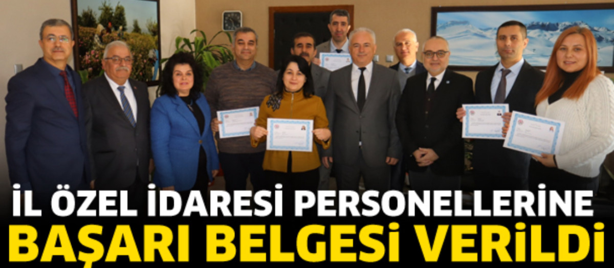 Isparta İL ÖZEL İDARESİ PERSONELLERİNE BAŞARI BELGESİ VERİLDİ 